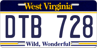WV license plate DTB728