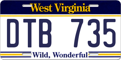 WV license plate DTB735