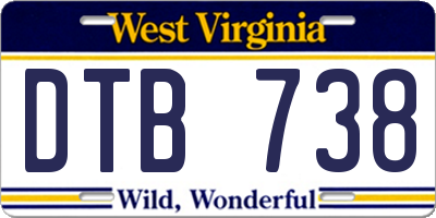 WV license plate DTB738