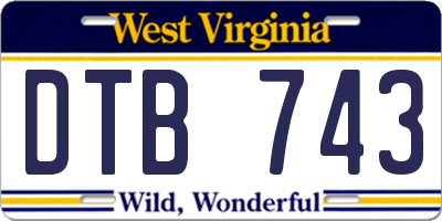 WV license plate DTB743