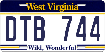 WV license plate DTB744