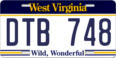 WV license plate DTB748