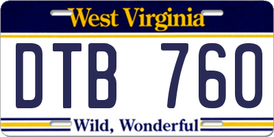 WV license plate DTB760