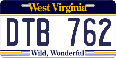 WV license plate DTB762