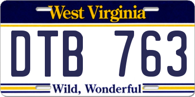 WV license plate DTB763
