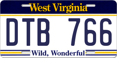 WV license plate DTB766