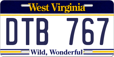 WV license plate DTB767