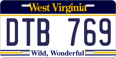 WV license plate DTB769