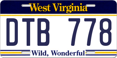 WV license plate DTB778