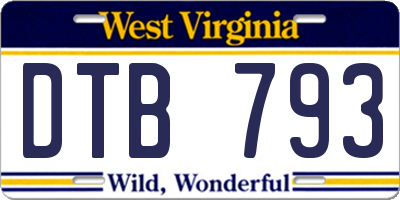 WV license plate DTB793