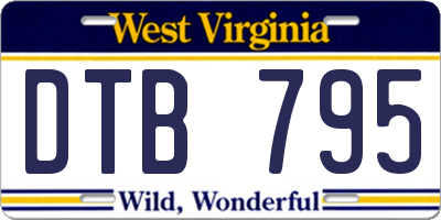 WV license plate DTB795