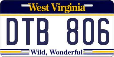 WV license plate DTB806
