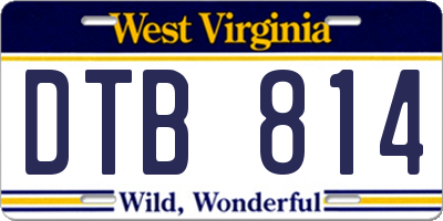 WV license plate DTB814