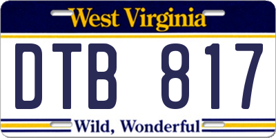 WV license plate DTB817