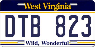 WV license plate DTB823