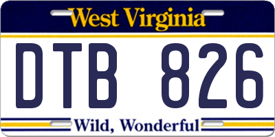 WV license plate DTB826