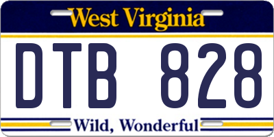 WV license plate DTB828