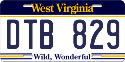 WV license plate DTB829