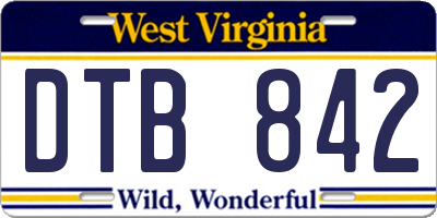WV license plate DTB842