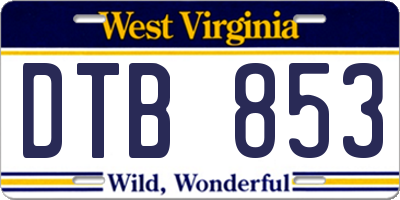 WV license plate DTB853