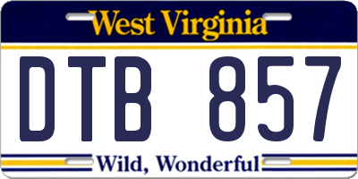 WV license plate DTB857