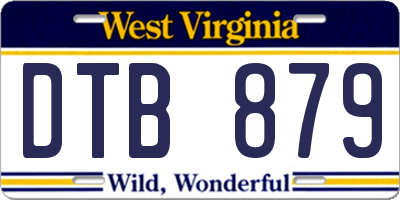 WV license plate DTB879