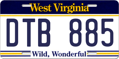 WV license plate DTB885