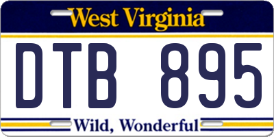 WV license plate DTB895