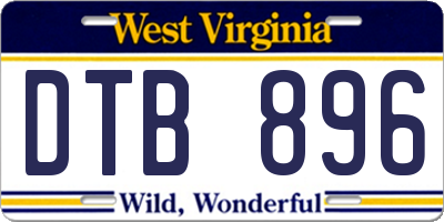 WV license plate DTB896