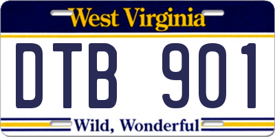 WV license plate DTB901