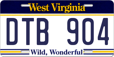 WV license plate DTB904