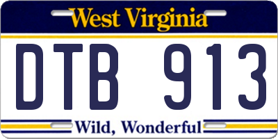 WV license plate DTB913