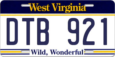 WV license plate DTB921