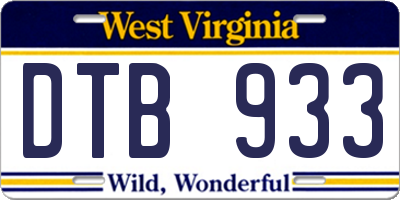 WV license plate DTB933