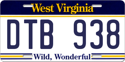 WV license plate DTB938