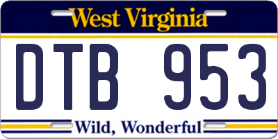 WV license plate DTB953