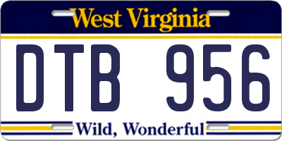 WV license plate DTB956