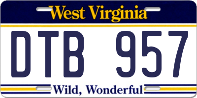 WV license plate DTB957