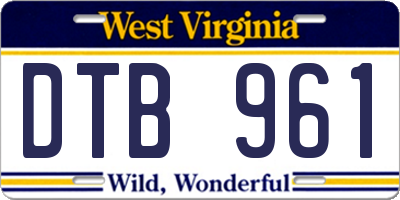 WV license plate DTB961