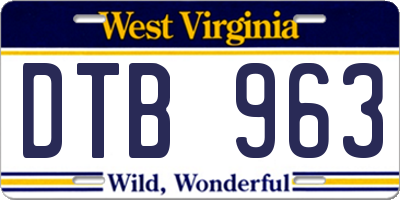 WV license plate DTB963