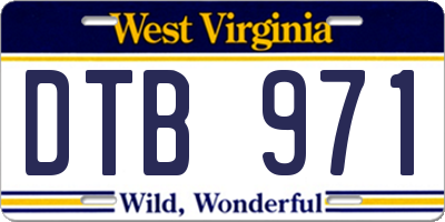 WV license plate DTB971