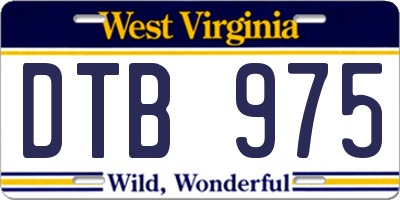 WV license plate DTB975