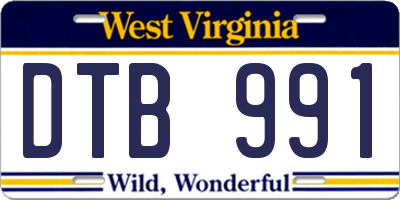 WV license plate DTB991