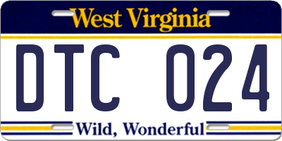 WV license plate DTC024