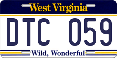 WV license plate DTC059
