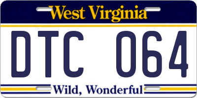 WV license plate DTC064