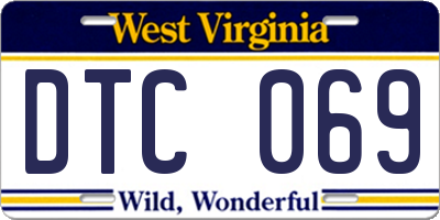 WV license plate DTC069