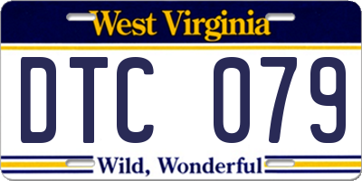WV license plate DTC079