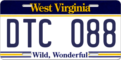 WV license plate DTC088