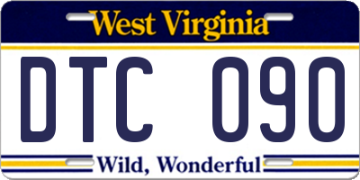 WV license plate DTC090